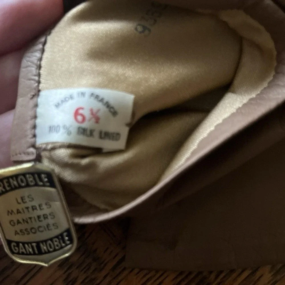 Vintage Viola Weinberger Gloves Womens 6.5 Brown Leather Silk Lined Opera Length